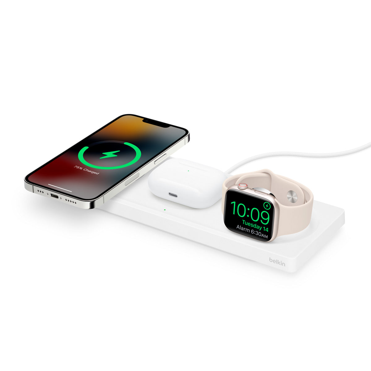 Base de carga 3 en 1 plana BoostCharge Pro MagSafe Certificada 15W Belkin