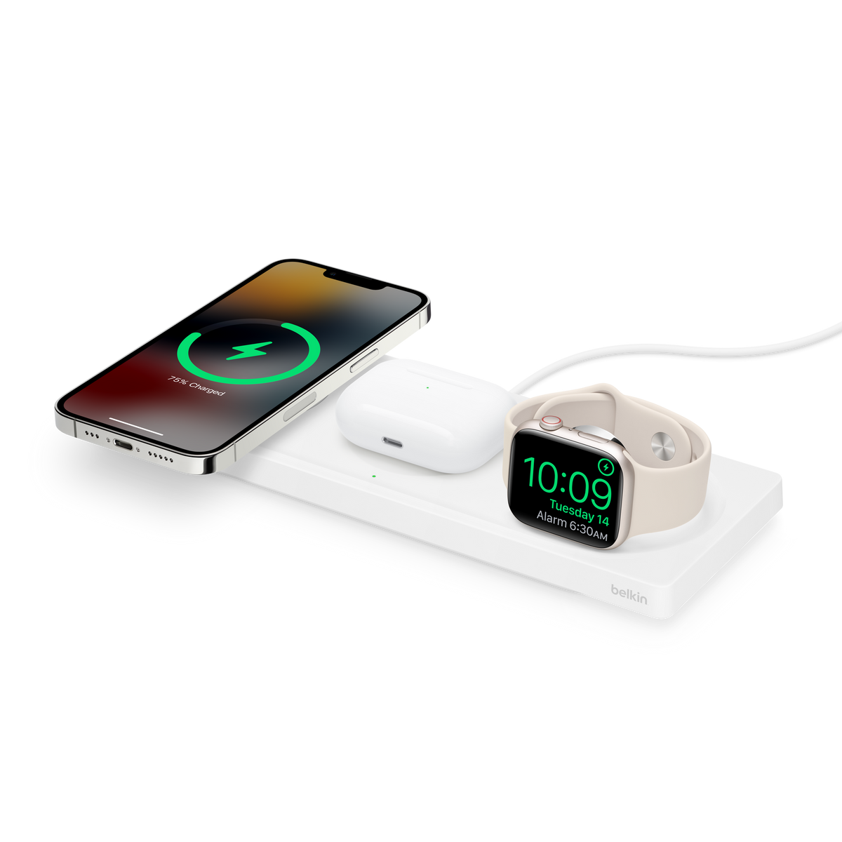 Base de carga 3 en 1 plana BoostCharge Pro MagSafe Certificada 15W Belkin