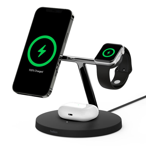 Base de carga 3 en 1 BoostCharge Pro MagSafe Certificado 15W Belkin