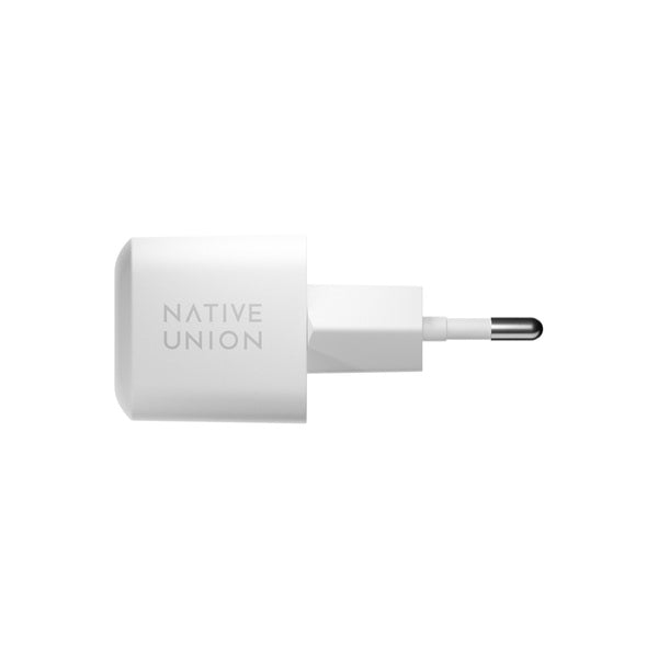 Bundle cargador GAN 30W blanco + Cable USB-C 1.2 Mt Native Union zebra